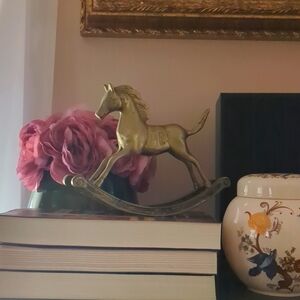 Vintage Brass Rocking Horse Decoration